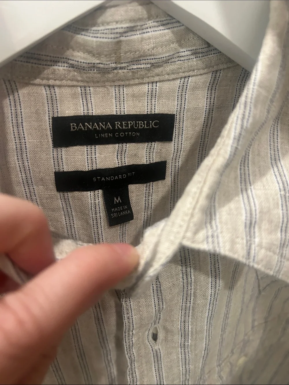 Light Gray Striped Linen-Blend Men’s Shirt